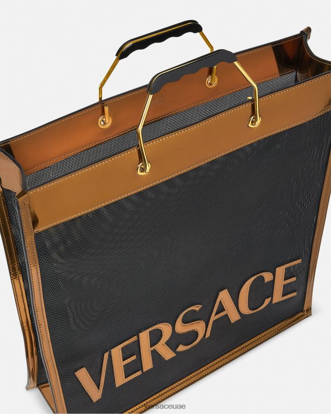 رجال حقيبة حمل طويلة للمتسوقين Versace الأسود والكراميل 0FVD2J1509 أكياس