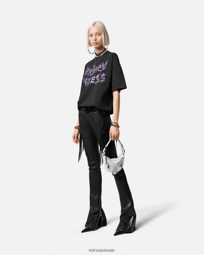 نحيف آلهة تي شيرت كبير الحجم Versace أسود 0FVD2J150 ملابس