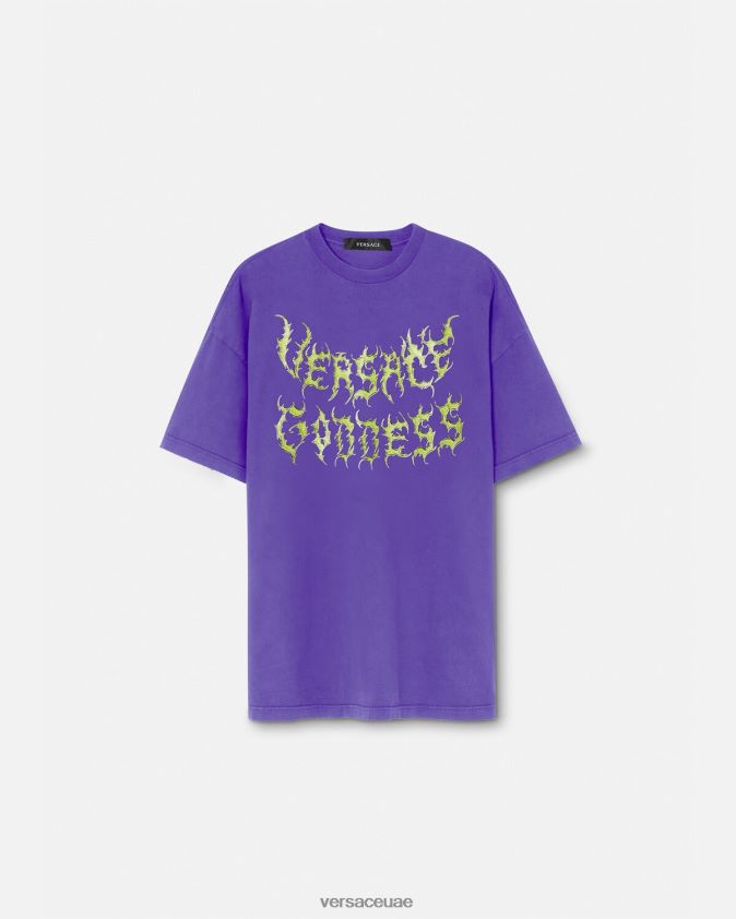 نحيف آلهة تي شيرت كبير الحجم Versace البنفسجي 0FVD2J151 ملابس