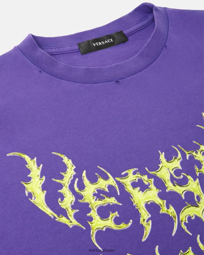 نحيف آلهة تي شيرت كبير الحجم Versace البنفسجي 0FVD2J151 ملابس