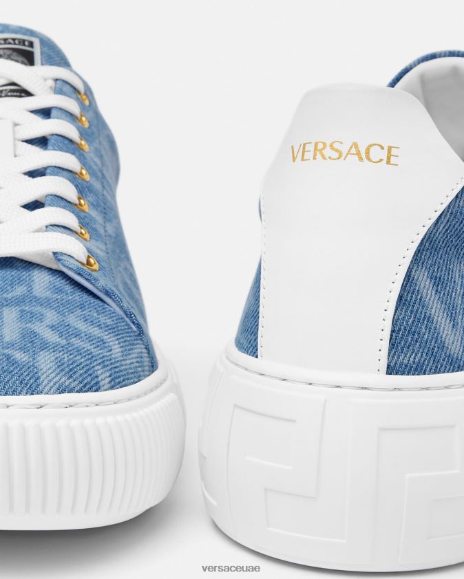 رجال أحذية رياضية من قماش الدنيم اليوناني Versace أزرق فاتح 0FVD2J1548 حذاء
