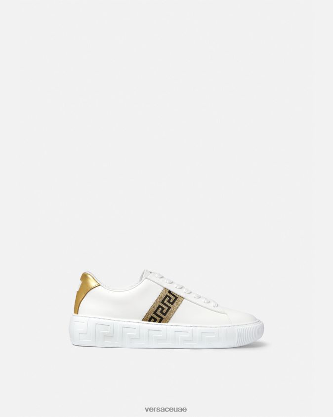 رجال أحذية رياضية اليونان Versace ذهب ابيض 0FVD2J1552 حذاء