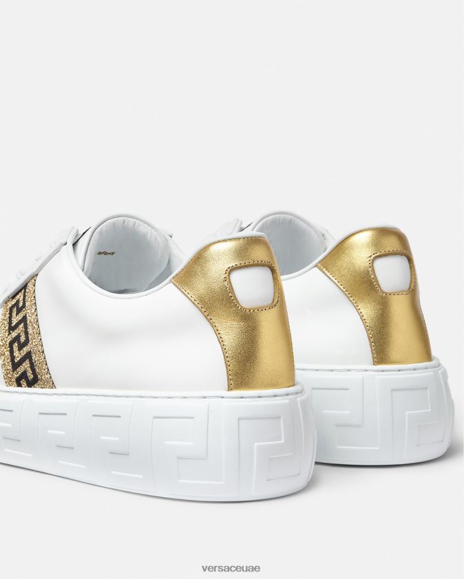 رجال أحذية رياضية اليونان Versace ذهب ابيض 0FVD2J1552 حذاء