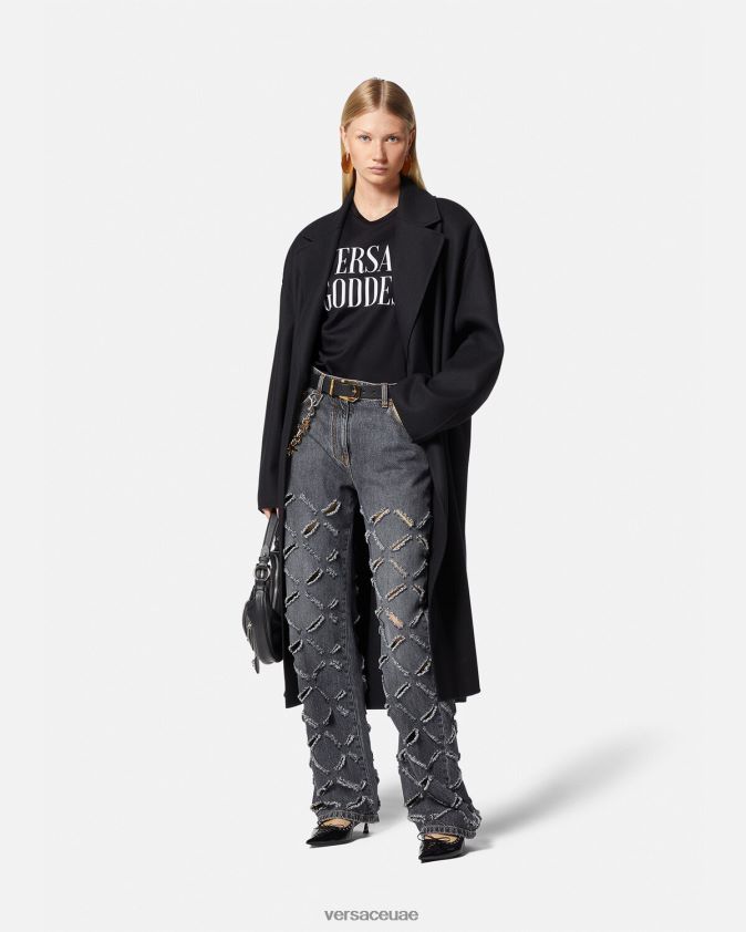 نحيف آلهة توالت تي شيرت Versace أسود 0FVD2J155 ملابس