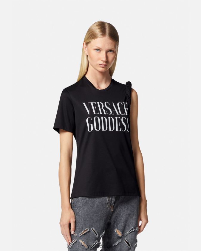 نحيف آلهة توالت تي شيرت Versace أسود 0FVD2J155 ملابس