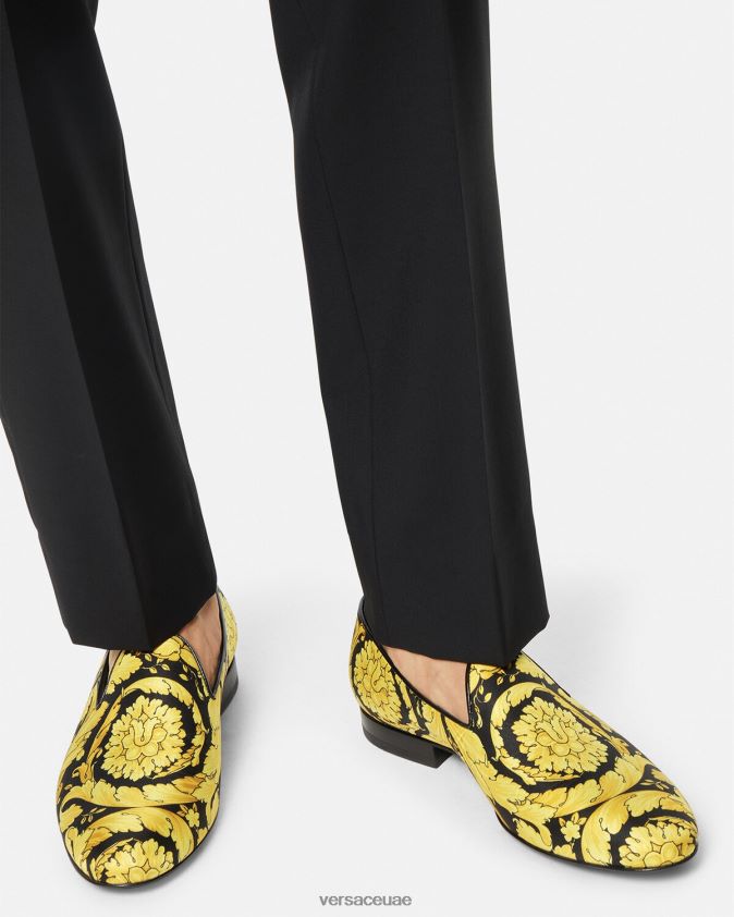 رجال النعال الساتان الباروك Versace مطبعة 0FVD2J1566 حذاء
