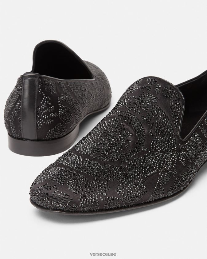 رجال النعال الكريستال صورة ظلية الباروك Versace أسود 0FVD2J1568 حذاء