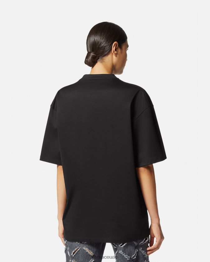 نحيف تي شيرت آلهة مرصع Versace أسود 0FVD2J156 ملابس