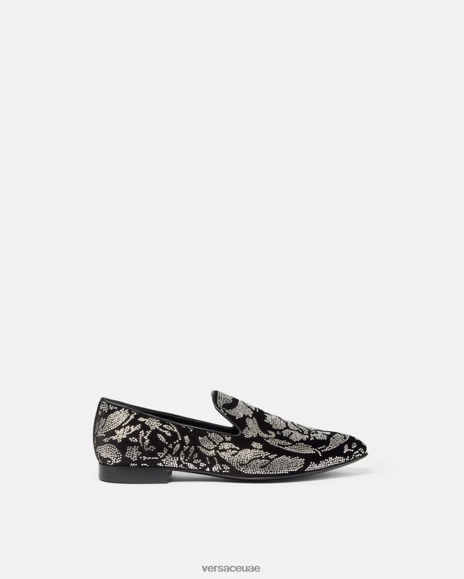 رجال نعال صورة ظلية باروكو مرصعة Versace أسود 0FVD2J1571 حذاء