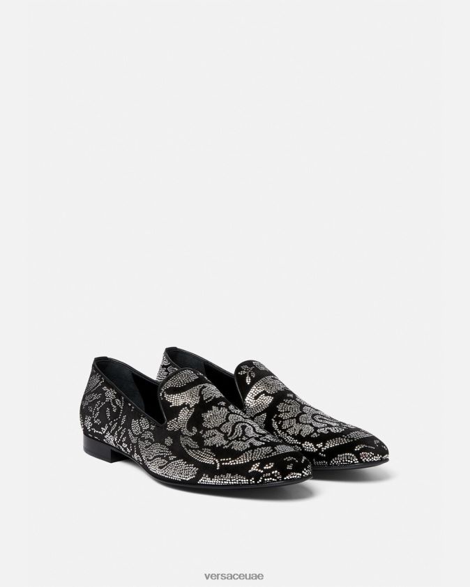 رجال نعال صورة ظلية باروكو مرصعة Versace أسود 0FVD2J1571 حذاء