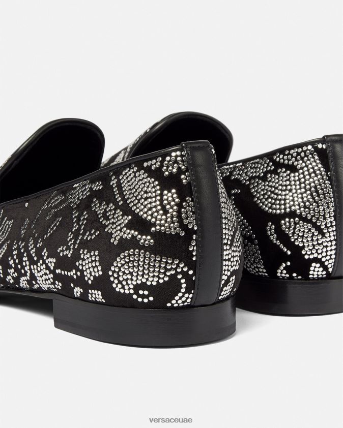 رجال نعال صورة ظلية باروكو مرصعة Versace أسود 0FVD2J1571 حذاء