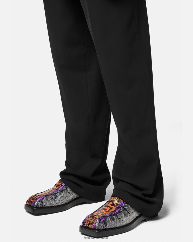 رجال حذاء لوفر مربع بطبعة بيثون يونانية Versace متعدد الألوان 0FVD2J1575 حذاء