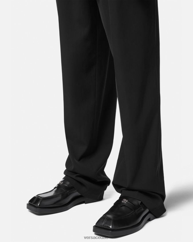 رجال المتسكعون التربيعية Versace أسود 0FVD2J1577 حذاء