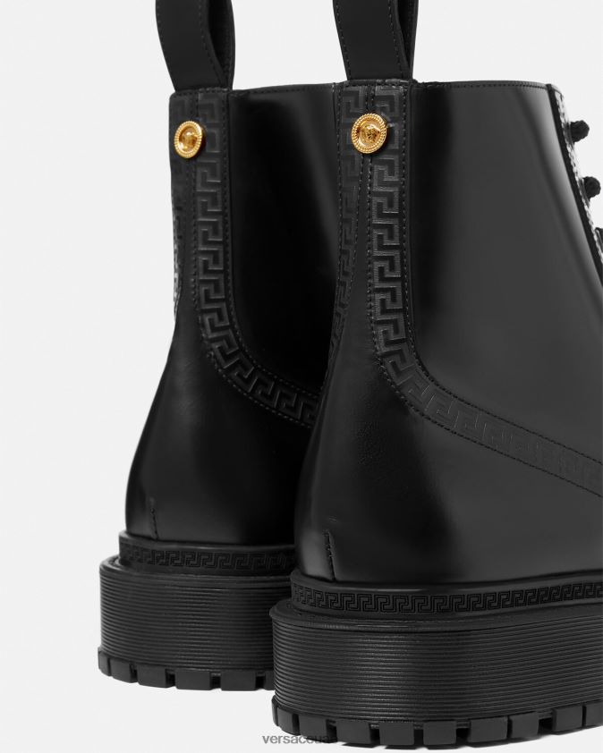 رجال أحذية الكاحل اليونانية Versace أسود 0FVD2J1579 حذاء