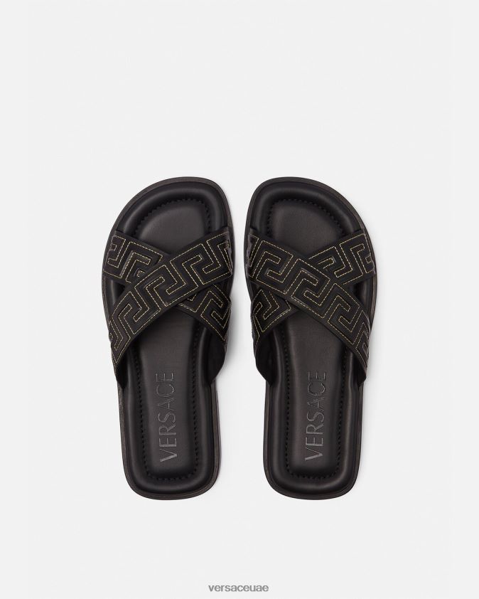 رجال الصنادل اليونانية Versace أسود 0FVD2J1589 حذاء