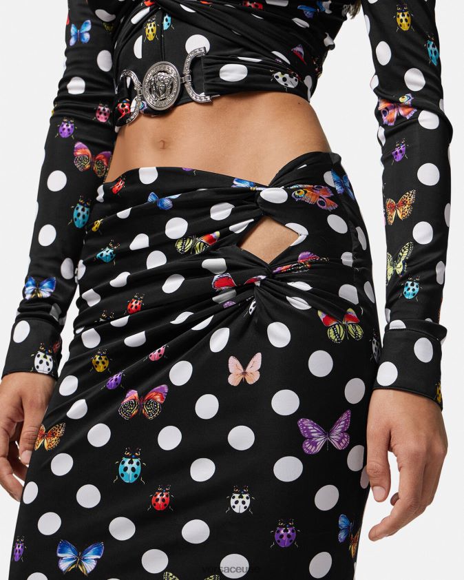 نحيف تنورة ميدي معقودة على شكل فراشات Versace مطبعة 0FVD2J158 ملابس
