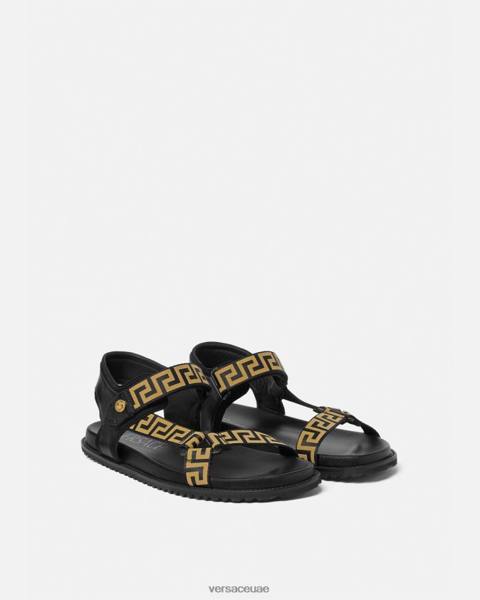 رجال الصنادل اليونانية Versace الذهب الأسود 0FVD2J1590 حذاء