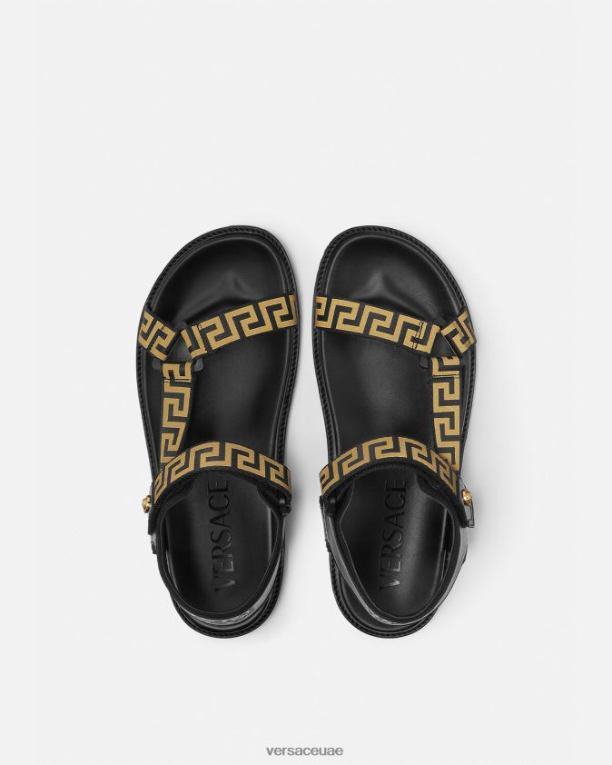 رجال الصنادل اليونانية Versace الذهب الأسود 0FVD2J1590 حذاء