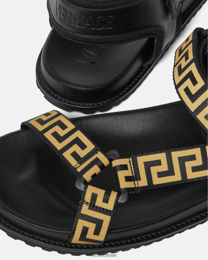 رجال الصنادل اليونانية Versace الذهب الأسود 0FVD2J1590 حذاء