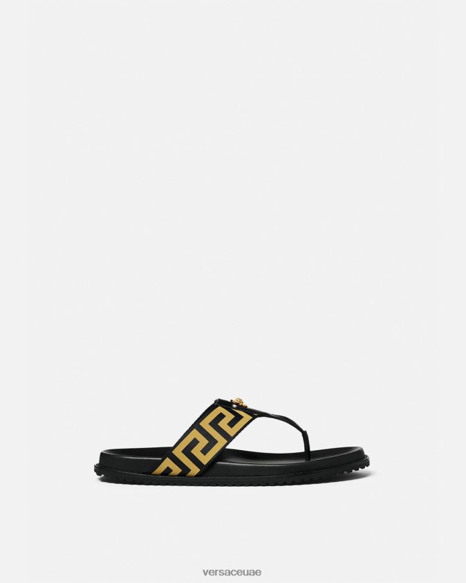 رجال صندل ميدوسا اليوناني Versace الذهب الأسود 0FVD2J1591 حذاء