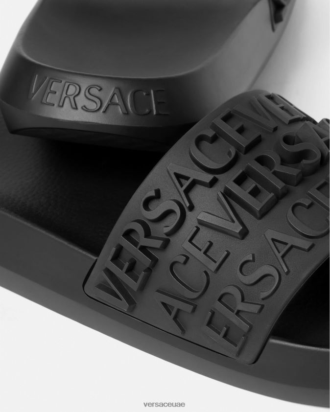 رجال انحاء الشرائح Versace أسود 0FVD2J1593 حذاء