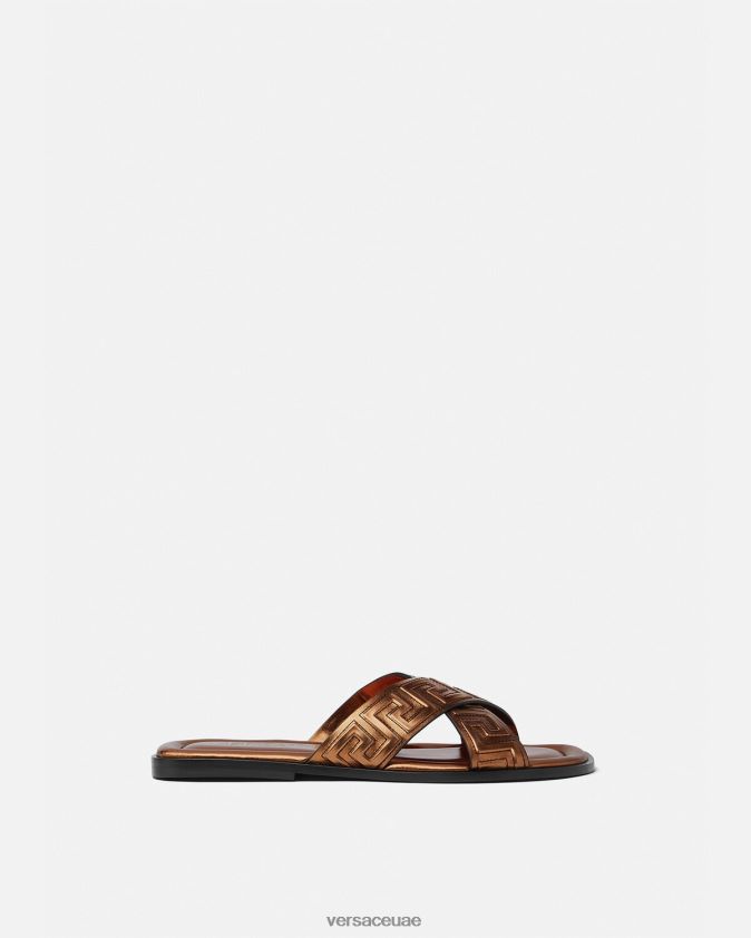 رجال الصنادل اليونانية Versace برونزية 0FVD2J1595 حذاء