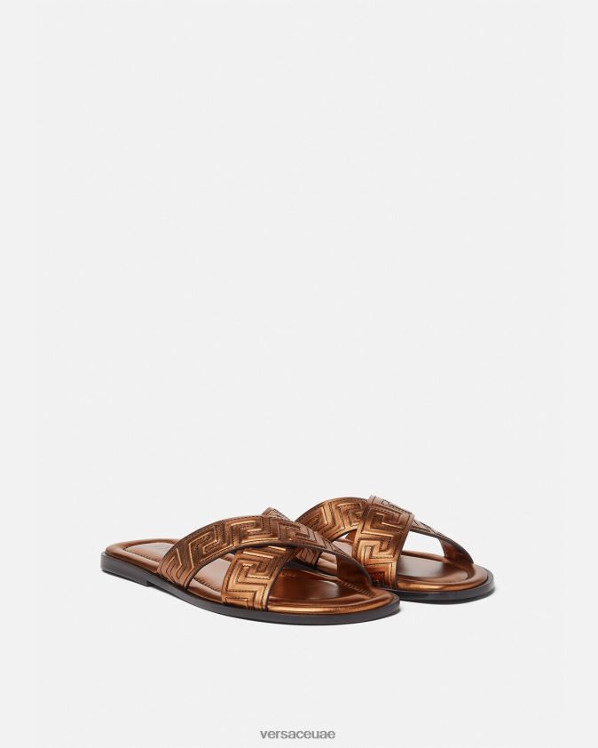 رجال الصنادل اليونانية Versace برونزية 0FVD2J1595 حذاء