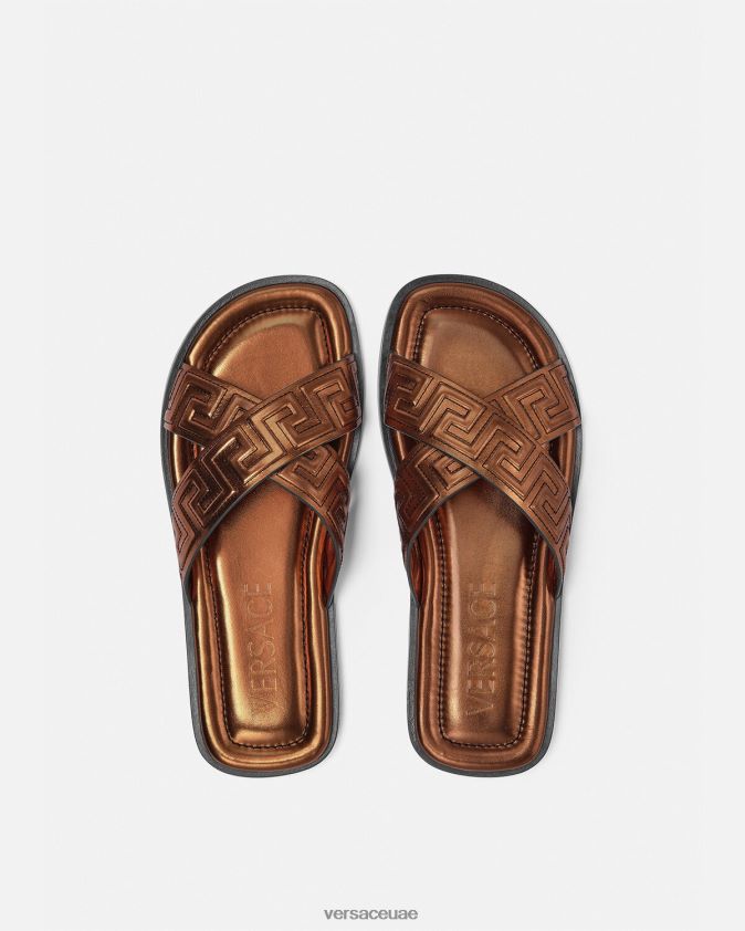 رجال الصنادل اليونانية Versace برونزية 0FVD2J1595 حذاء