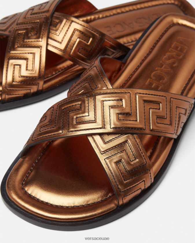 رجال الصنادل اليونانية Versace برونزية 0FVD2J1595 حذاء