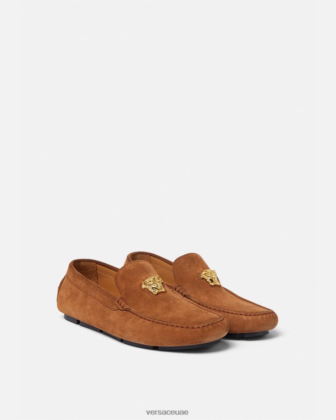 رجال حذاء سائق لا ميدوسا من جلد الغزال Versace بني 0FVD2J1603 حذاء