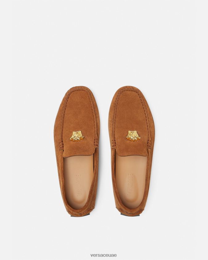 رجال حذاء سائق لا ميدوسا من جلد الغزال Versace بني 0FVD2J1603 حذاء