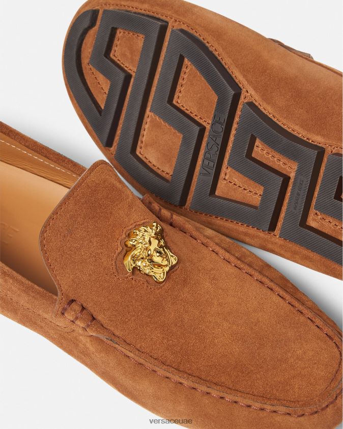 رجال حذاء سائق لا ميدوسا من جلد الغزال Versace بني 0FVD2J1603 حذاء