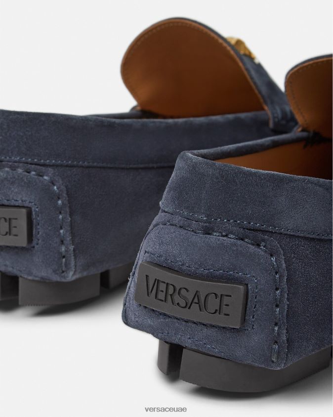 رجال حذاء سائق لا ميدوسا من جلد الغزال Versace القوات البحرية 0FVD2J1604 حذاء