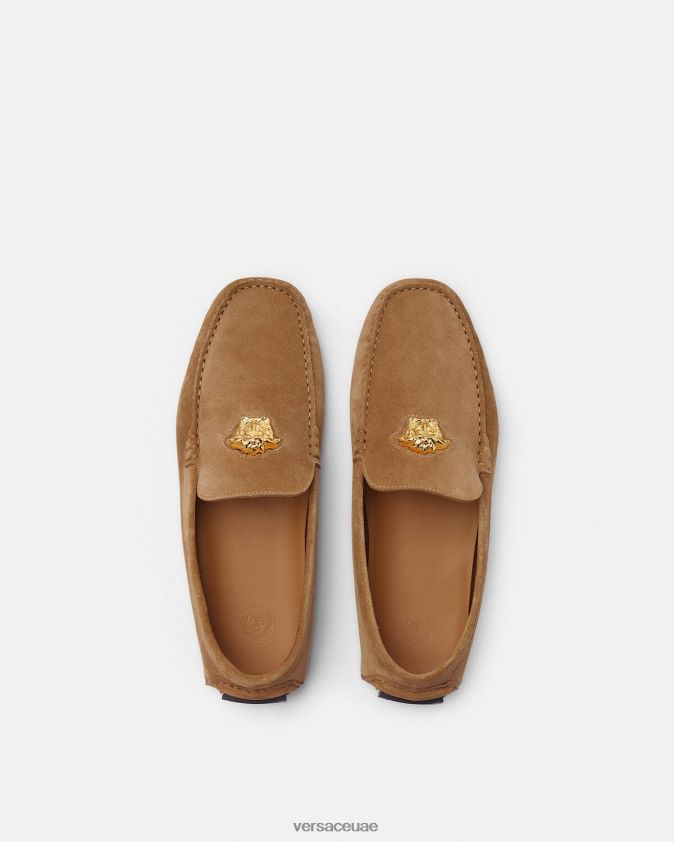 رجال حذاء سائق لا ميدوسا من جلد الغزال Versace بني 0FVD2J1605 حذاء