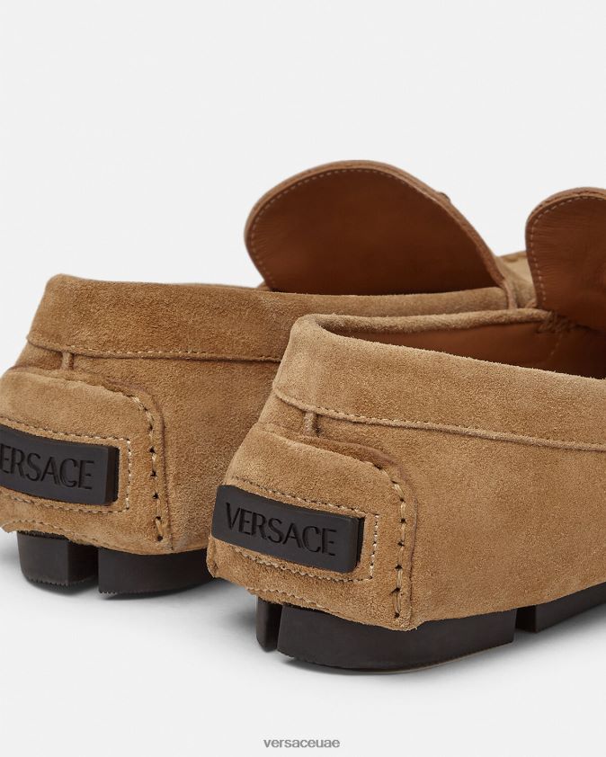 رجال حذاء سائق لا ميدوسا من جلد الغزال Versace بني 0FVD2J1605 حذاء