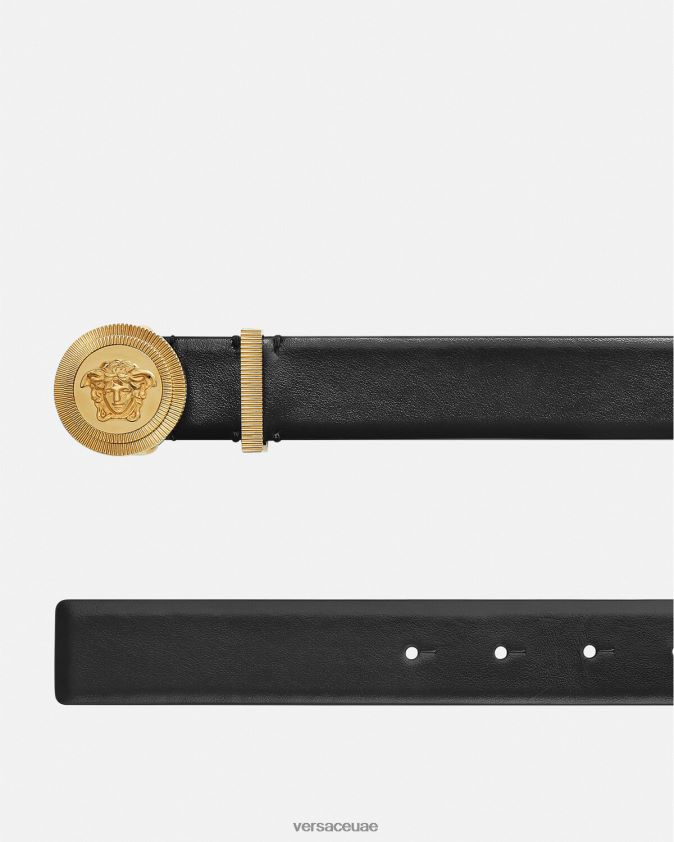 رجال ميدوسا بيجي حزام من الجلد Versace أسود 0FVD2J1609 مُكَمِّلات