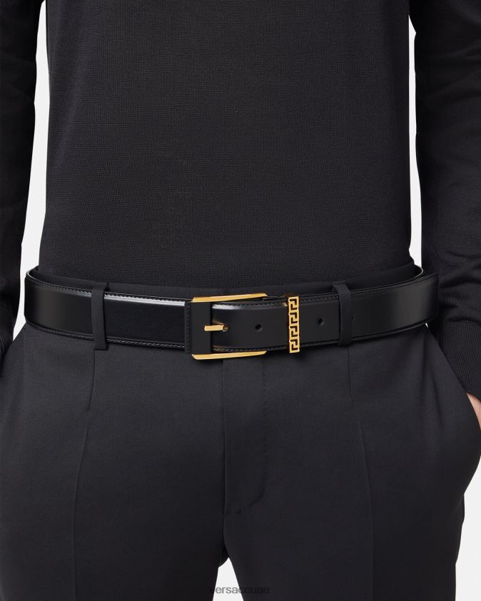 رجال لهجة اليونانية حزام من الجلد Versace أسود 0FVD2J1615 مُكَمِّلات