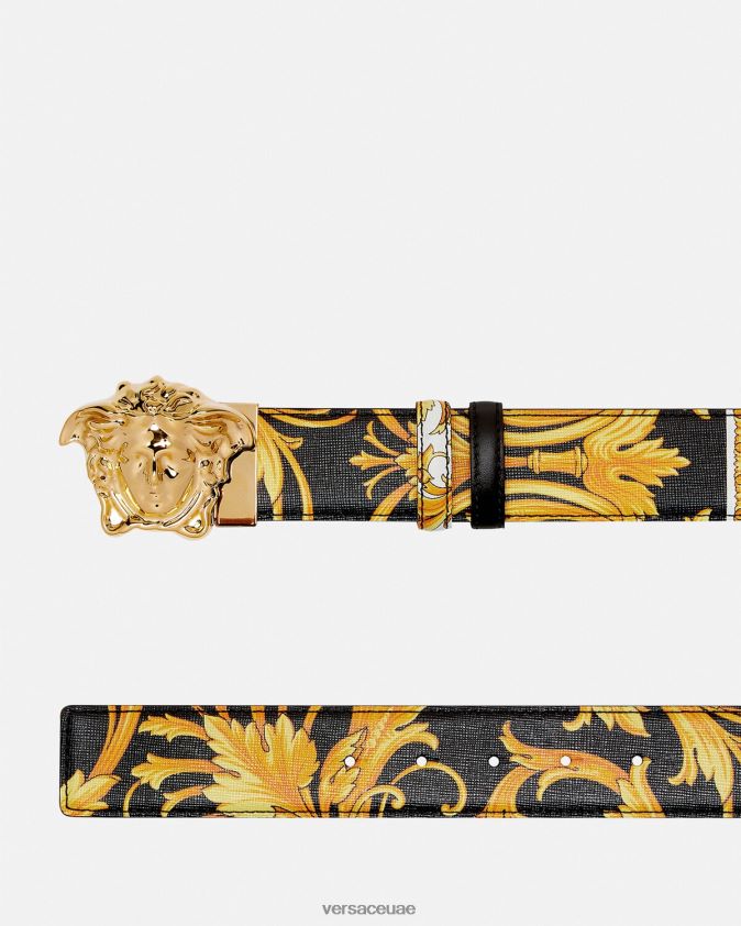 رجال حزام من الجلد ذو وجهين من باروكو Versace مطبعة 0FVD2J1617 مُكَمِّلات