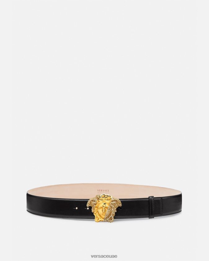 رجال حزام جلد كريستال لا ميدوسا Versace أسود 0FVD2J1618 مُكَمِّلات