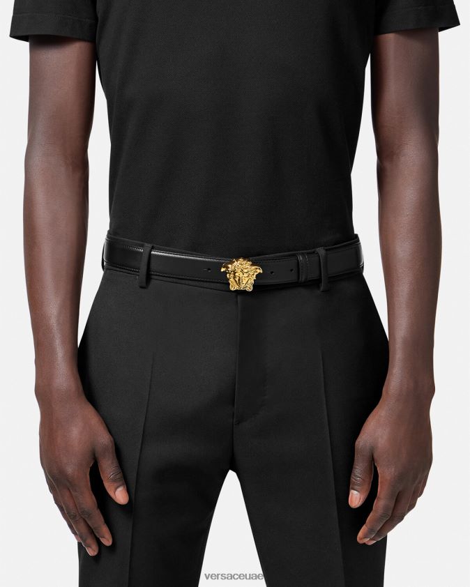 رجال حزام جلد لا ميدوسا Versace أسود 0FVD2J1619 مُكَمِّلات