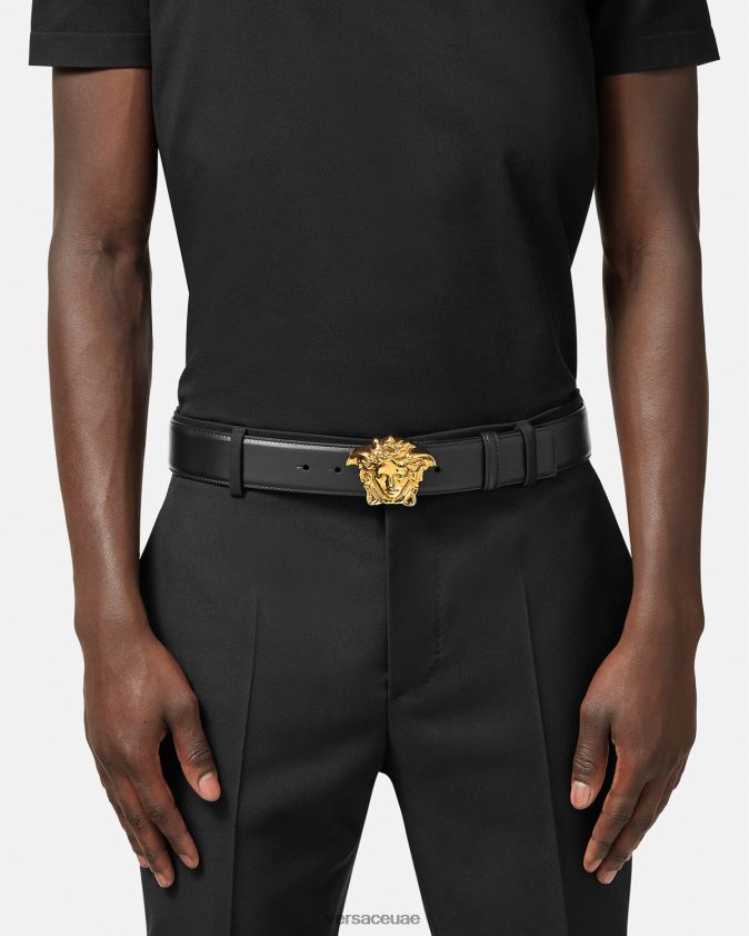 رجال حزام جلد لا ميدوسا Versace أسود 0FVD2J1620 مُكَمِّلات