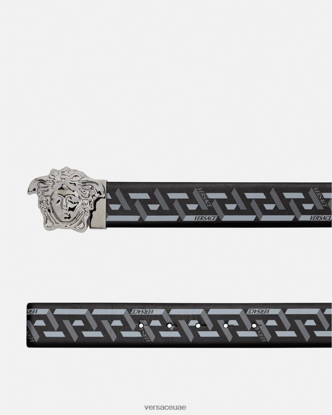 رجال حزام لا غريكا ميدوسا ذو وجهين Versace أسود اللون الرمادي 0FVD2J1628 مُكَمِّلات