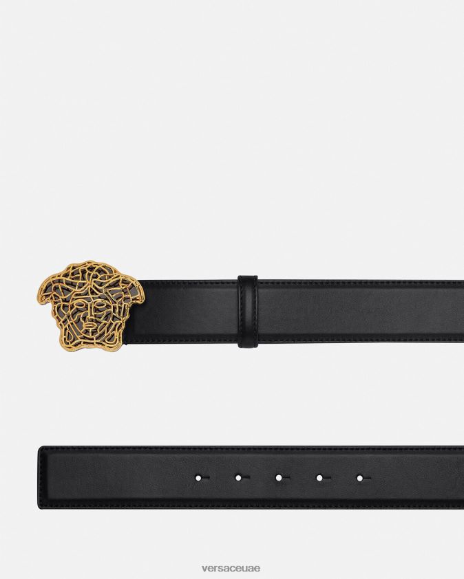 رجال حزام جلد ميدوسا Versace الذهب الأسود 0FVD2J1630 مُكَمِّلات