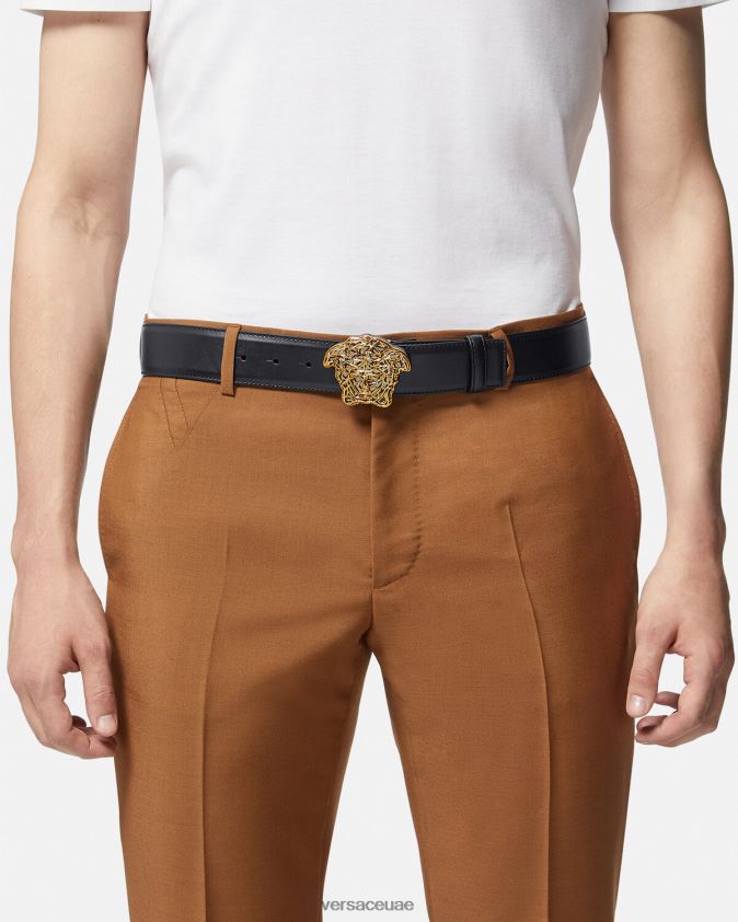 رجال حزام جلد ميدوسا Versace الذهب الأسود 0FVD2J1630 مُكَمِّلات