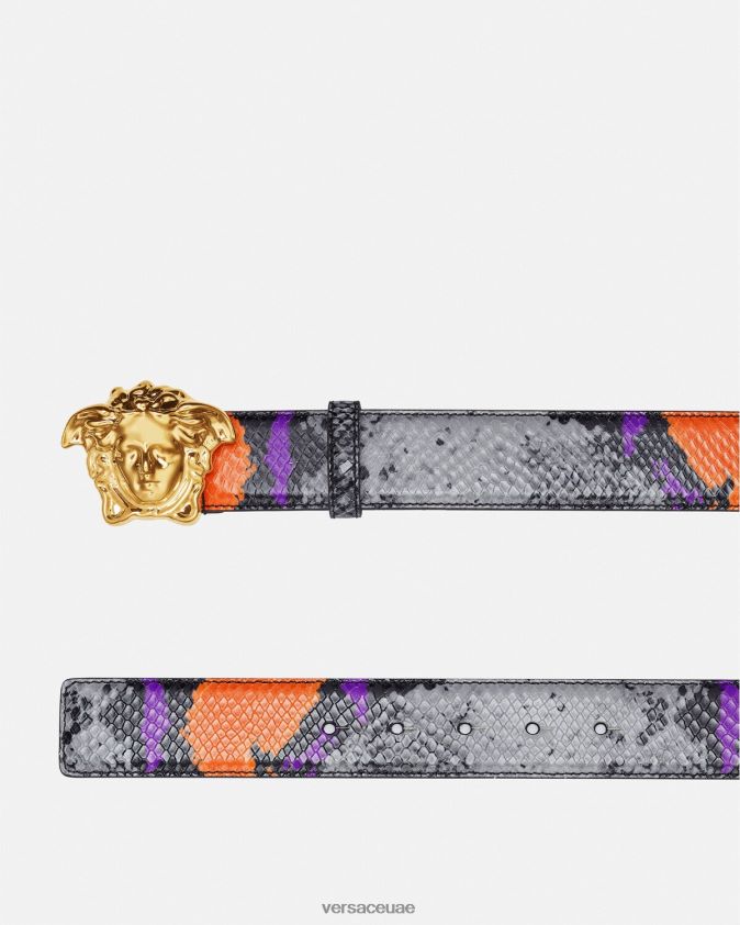رجال حزام من الجلد بطباعة ميدوسا بايثون Versace متعدد الألوان 0FVD2J1631 مُكَمِّلات
