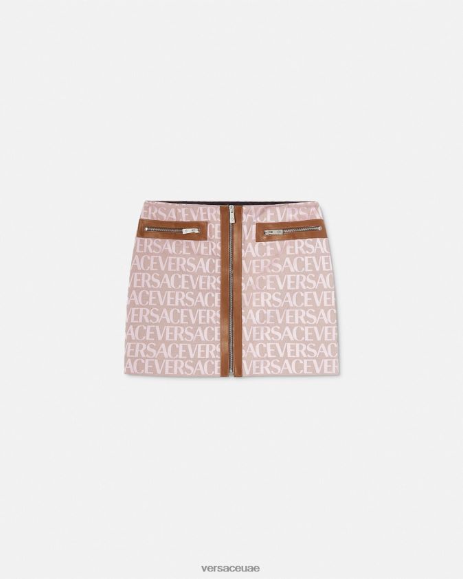نحيف كل انحاء تنورة صغيرة Versace الوردي والطباعة 0FVD2J165 ملابس