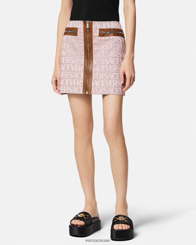 نحيف كل انحاء تنورة صغيرة Versace الوردي والطباعة 0FVD2J165 ملابس