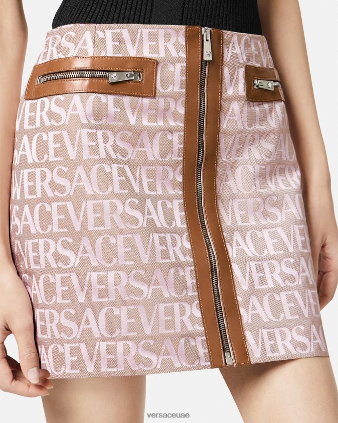 نحيف كل انحاء تنورة صغيرة Versace الوردي والطباعة 0FVD2J165 ملابس