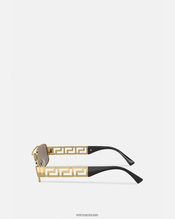 رجال النظارات الشمسية اليونانية Versace الذهب الأسود 0FVD2J1676 مُكَمِّلات