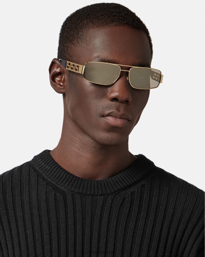 رجال النظارات الشمسية اليونانية Versace ذهب 0FVD2J1677 مُكَمِّلات